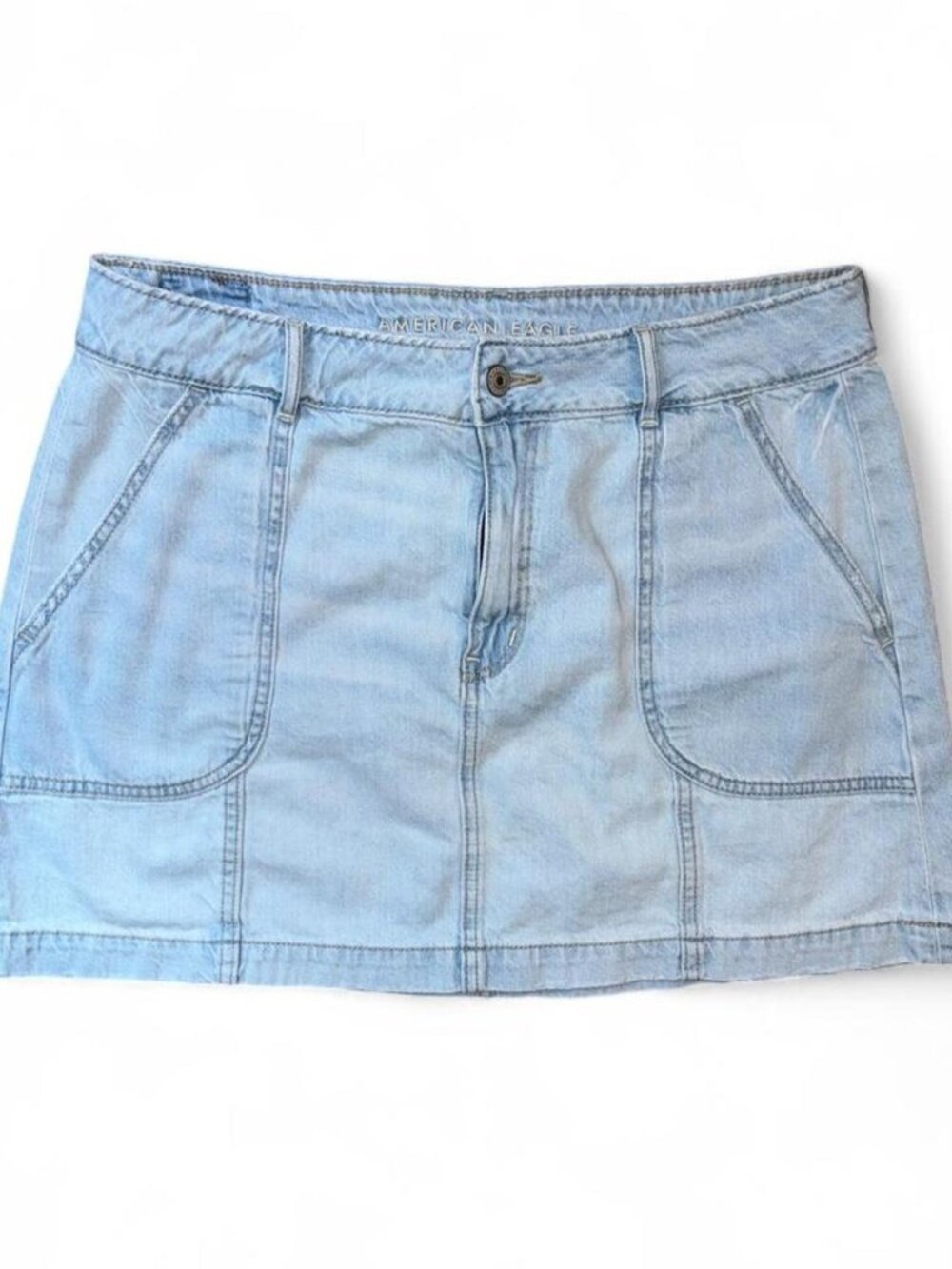 American Eagle Outfitters Light Blue Denim Mini Skirt | Size 12